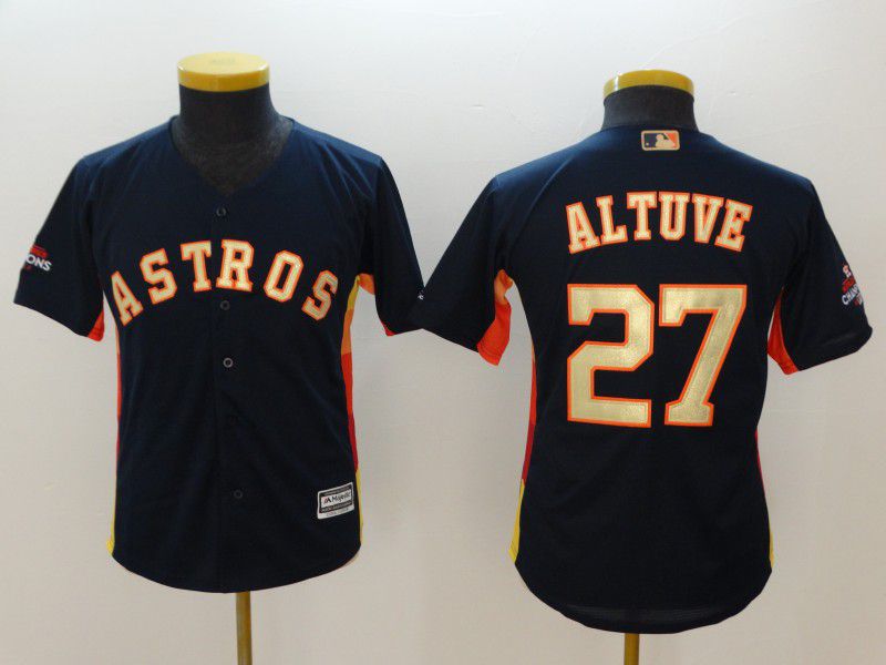 Youth Houston Astros #27 Altuve Blue Champion Edition MLB Jerseys->youth mlb jersey->Youth Jersey